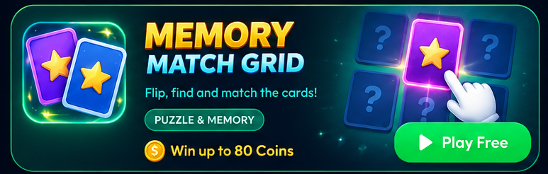 MEMORY MATCH GRID - Free Play Game on Earn Master